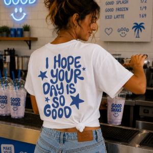 Your day so GOOD - Női kék póló